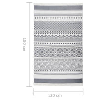Thumbnail for Teppich Grau und Weiß 120x180 cm Baumwolle