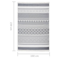 Thumbnail for Teppich Grau und Weiß 160x230 cm Baumwolle