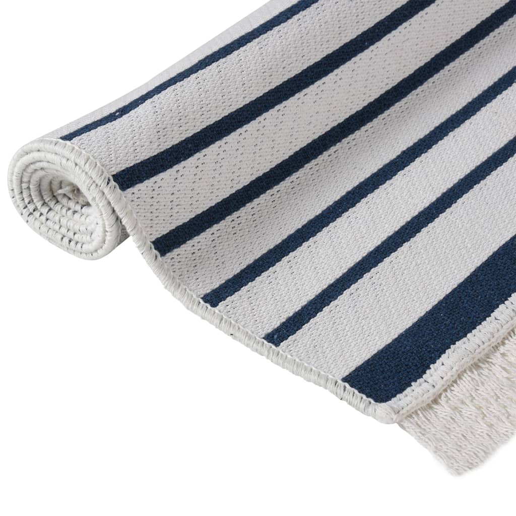 Teppich Marineblau 100x300 cm Baumwolle