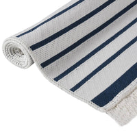 Thumbnail for Teppich Marineblau 100x300 cm Baumwolle