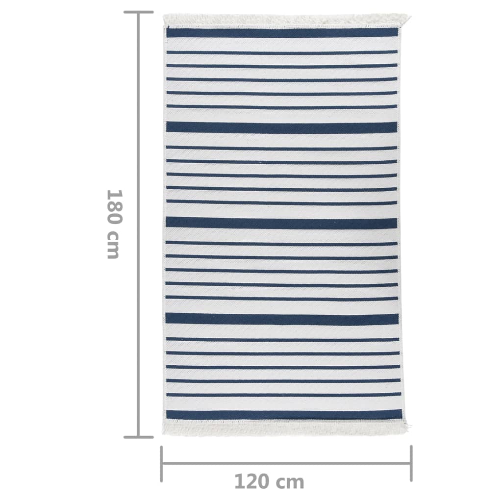 Teppich Marineblau 120x180 cm Baumwolle