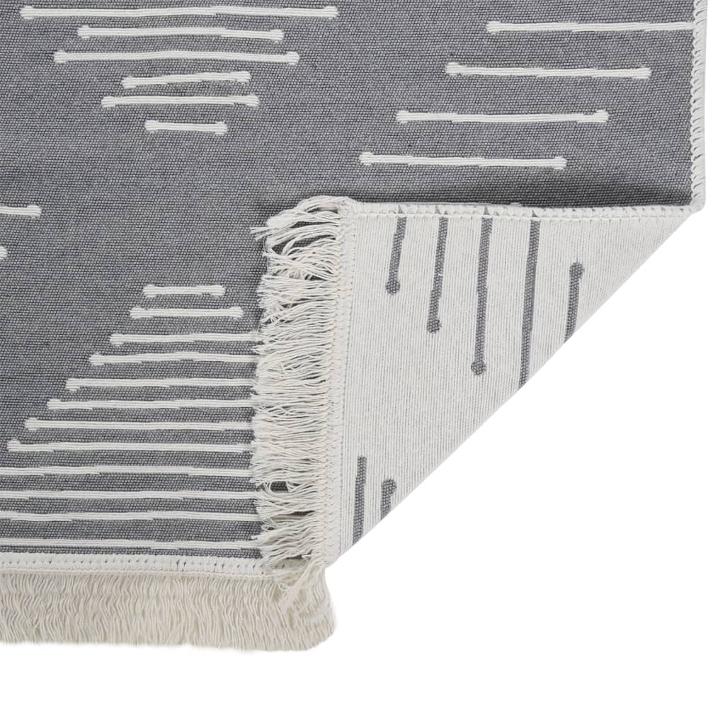 Teppich Dunkelgrau 120x180 cm Baumwolle