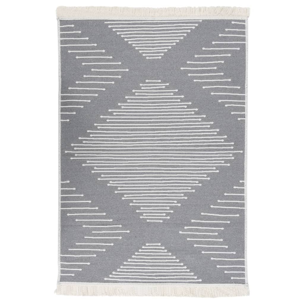 Teppich Dunkelgrau 160x230 cm Baumwolle
