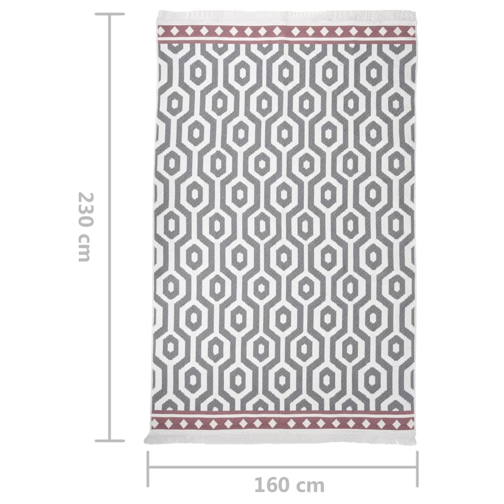 Teppich Grau 160x230 cm Baumwolle