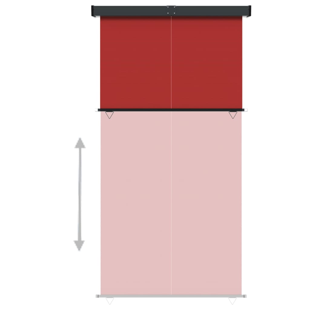 Balkon-Seitenmarkise 160 × 250 cm Rot