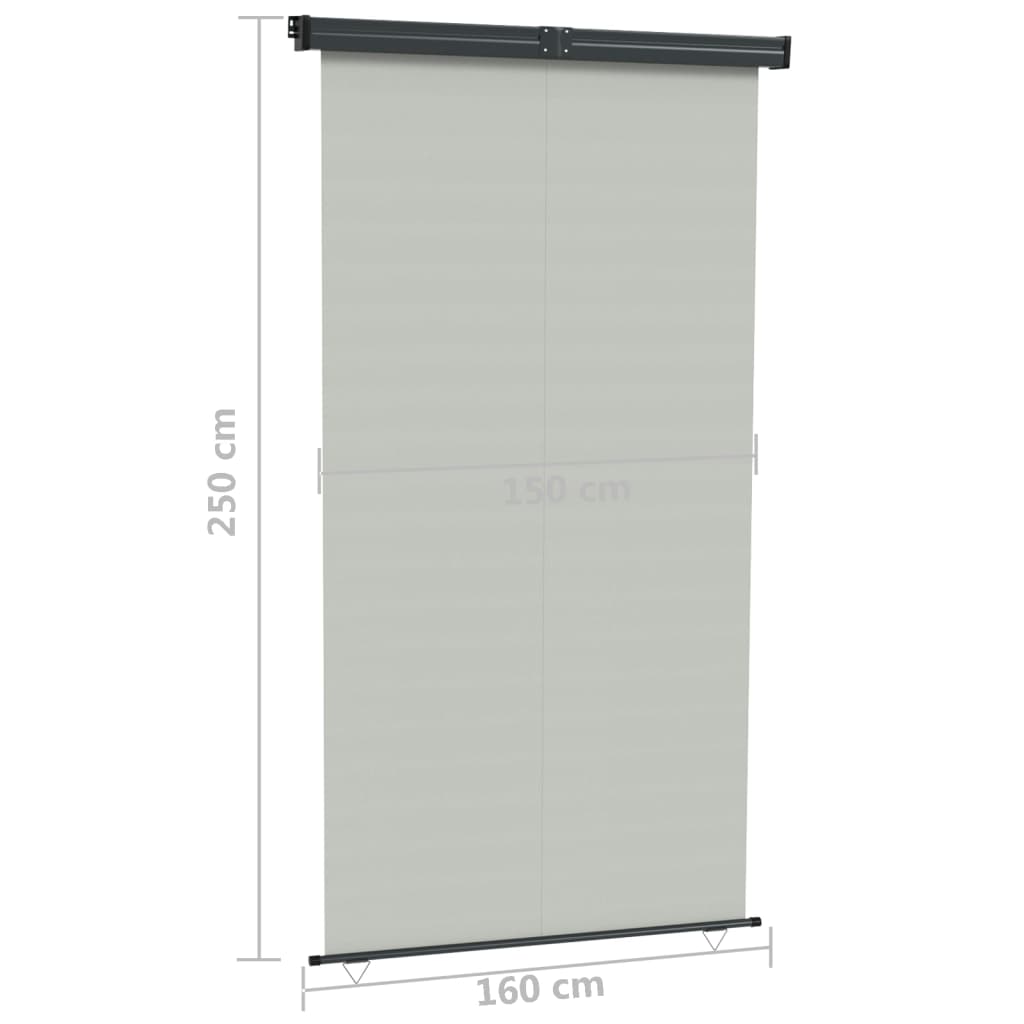 Balkon-Seitenmarkise 160 × 250 cm Grau