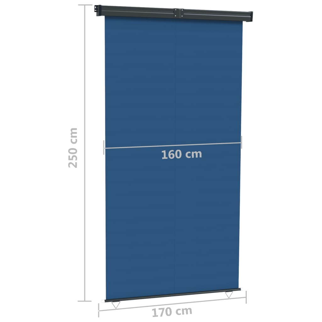 Balkon-Seitenmarkise 170x250 cm Blau