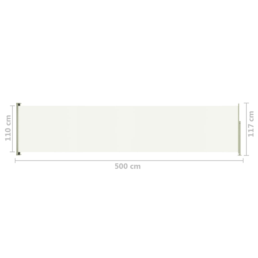 Seitenmarkise Ausziehbar 117x500 cm Creme