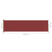 Thumbnail for Seitenmarkise Ausziehbar 140x500 cm Rot