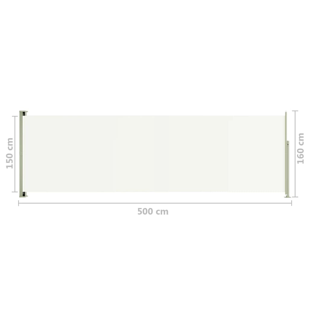 Seitenmarkise Ausziehbar 160x500 cm Creme