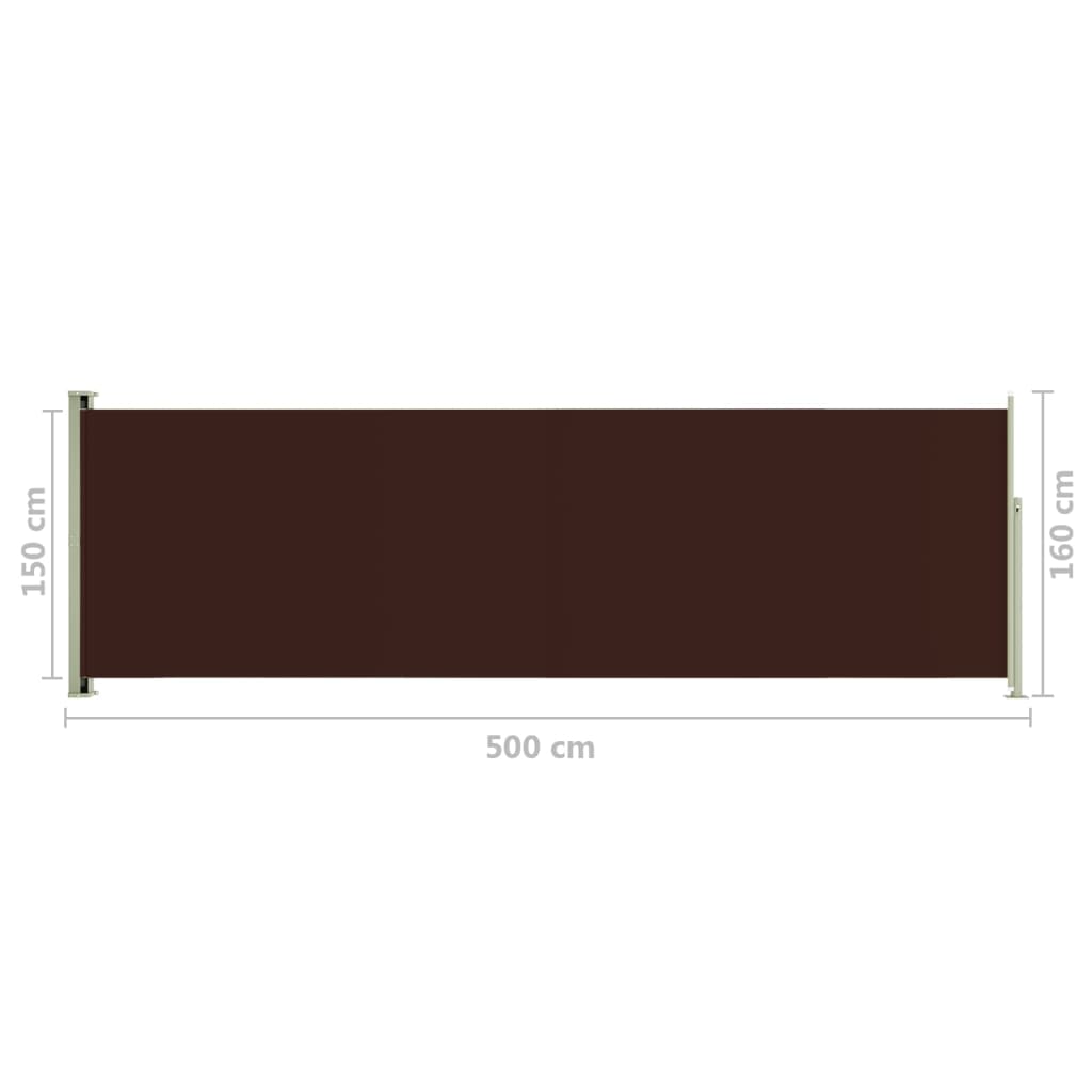 Seitenmarkise Ausziehbar 160x500 cm Braun