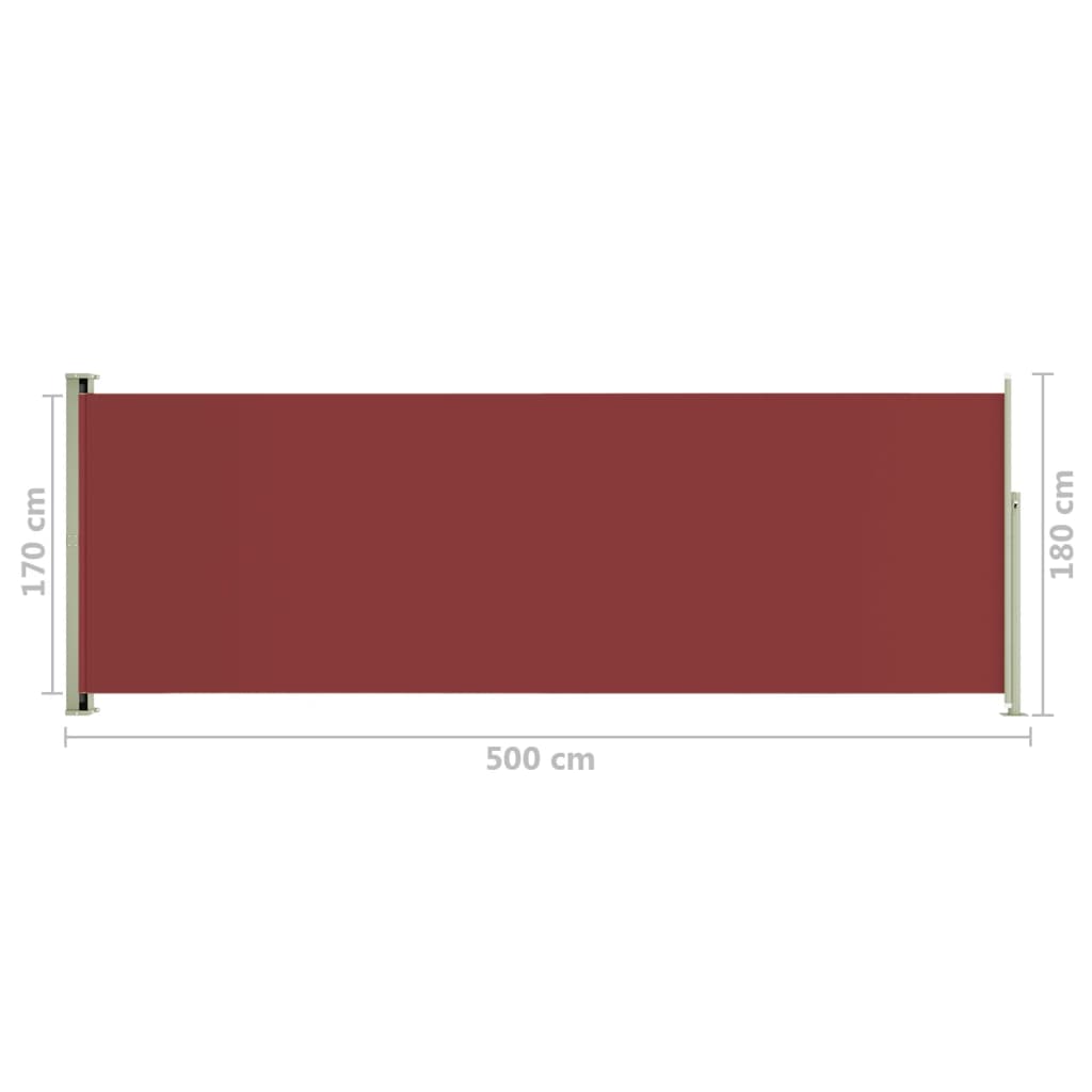 Seitenmarkise Ausziehbar 180x500 cm Rot