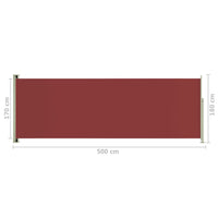Thumbnail for Seitenmarkise Ausziehbar 180x500 cm Rot