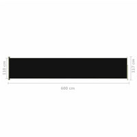 Thumbnail for Seitenmarkise Ausziehbar 117x600 cm Schwarz