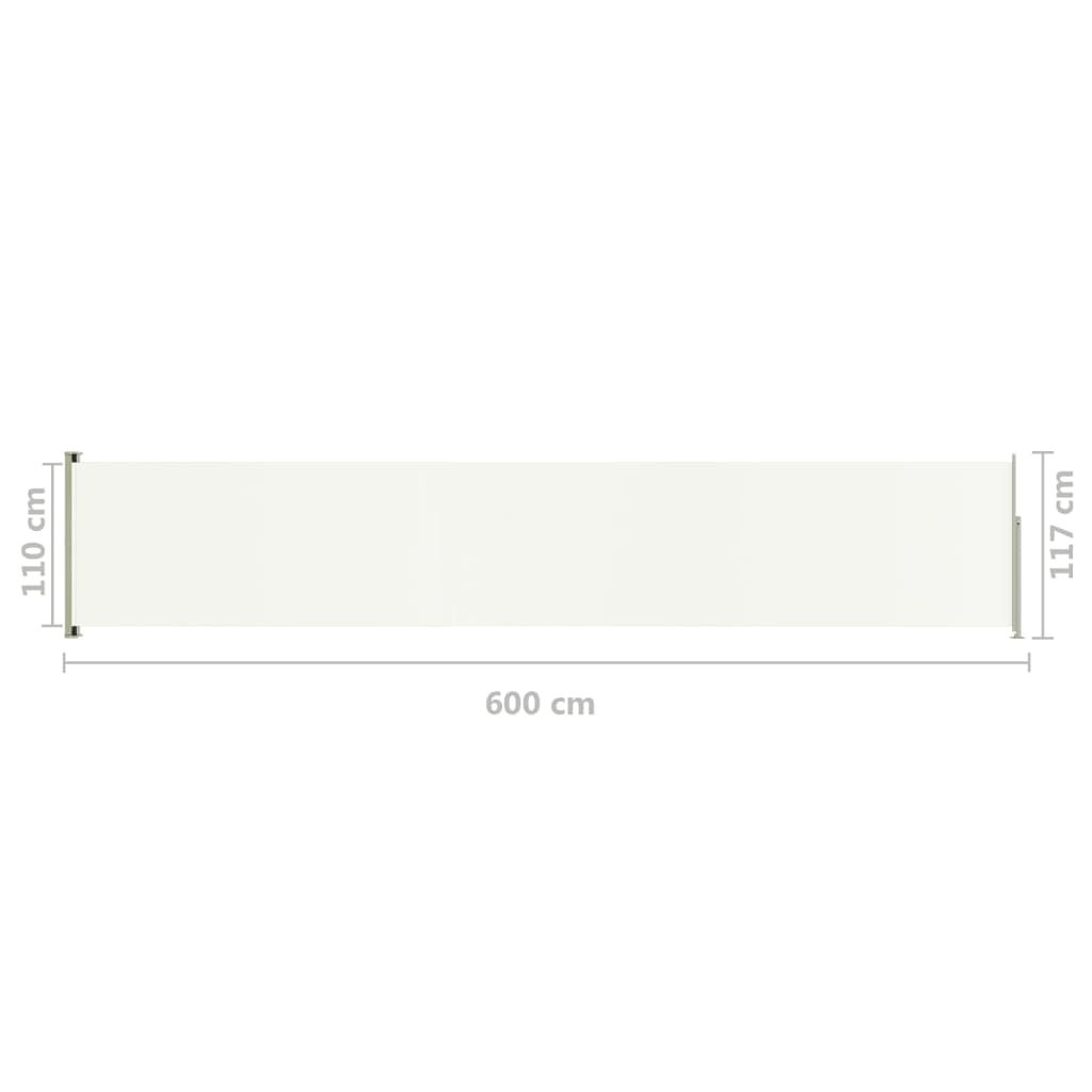 Seitenmarkise Ausziehbar 117x600 cm Creme
