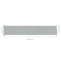 Thumbnail for Seitenmarkise Ausziehbar 117x600 cm Grau