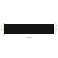 Thumbnail for Seitenmarkise Ausziehbar 140x600 cm Schwarz