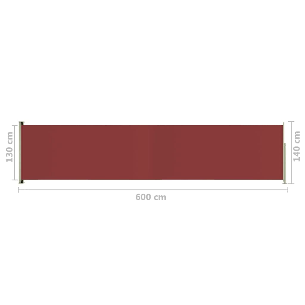 Seitenmarkise Ausziehbar 140x600 cm Rot