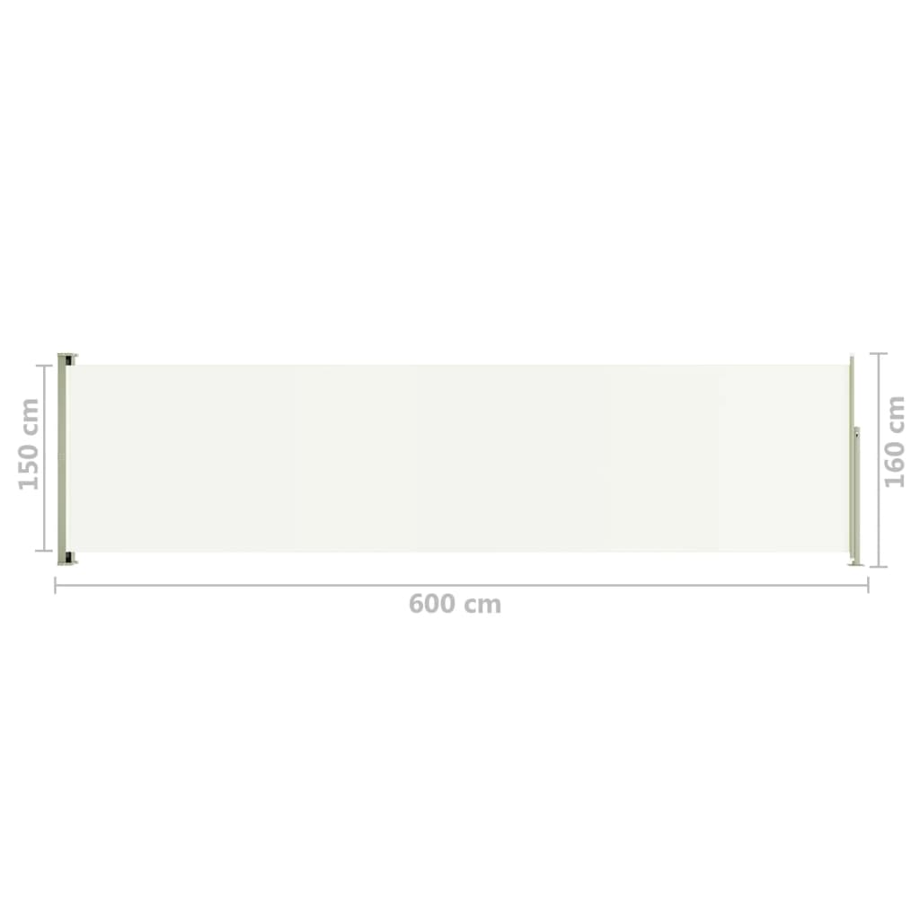 Seitenmarkise Ausziehbar 160x600 cm Creme