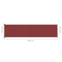 Thumbnail for Seitenmarkise Ausziehbar 160x600 cm Rot