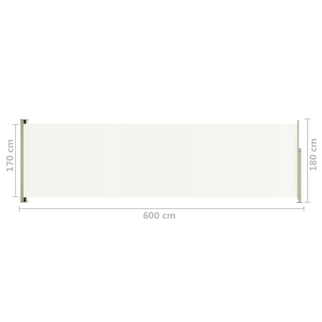 Seitenmarkise Ausziehbar 180x600 cm Creme