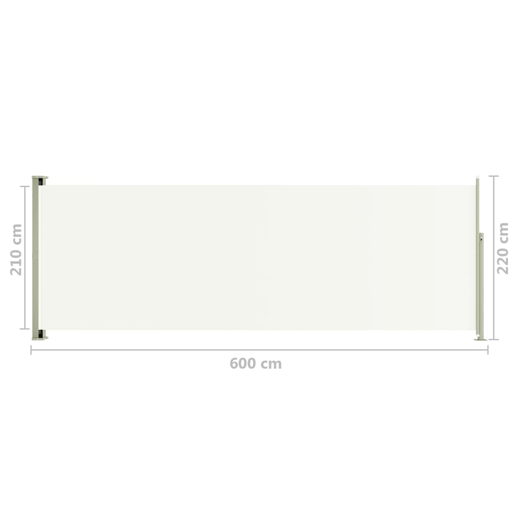 Seitenmarkise Ausziehbar 220x600 cm Creme