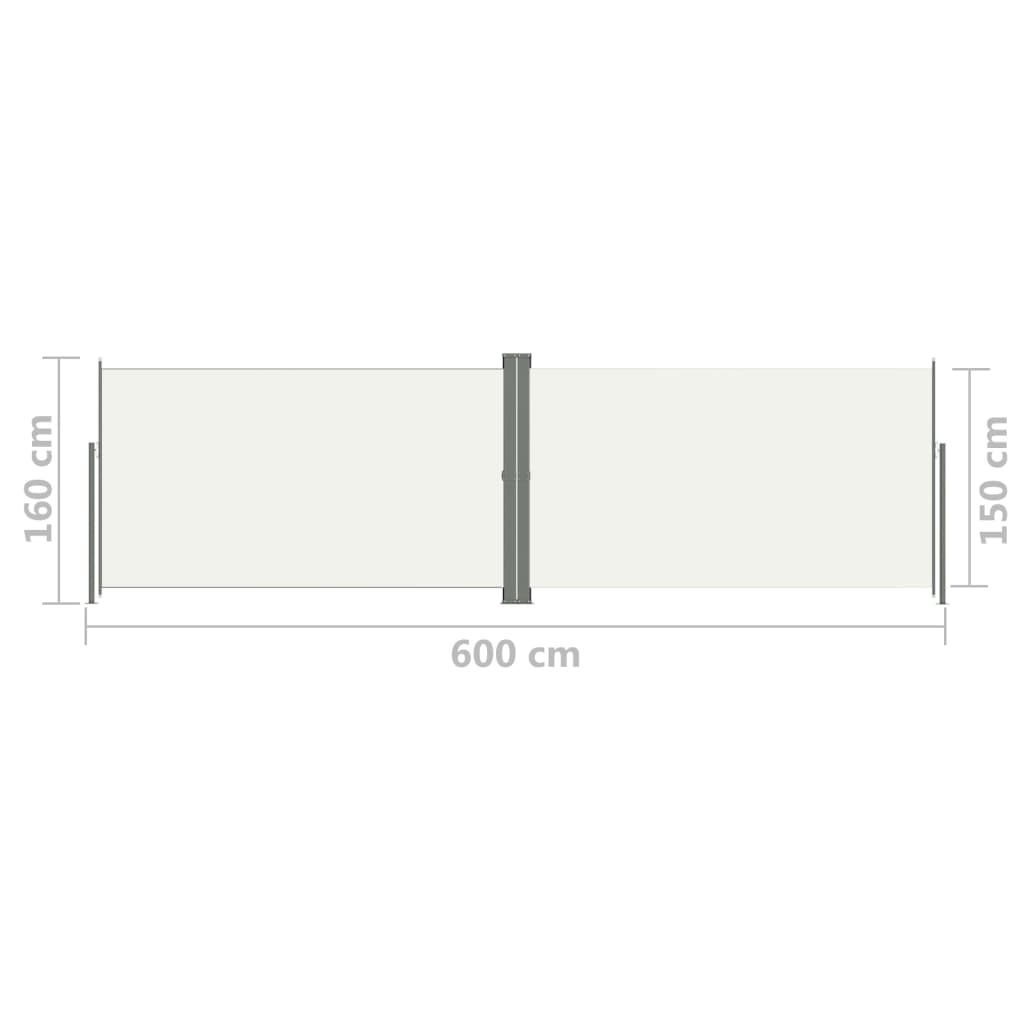 Seitenmarkise Ausziehbar Creme 160x600 cm