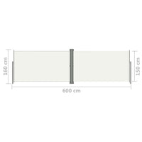 Thumbnail for Seitenmarkise Ausziehbar Creme 160x600 cm