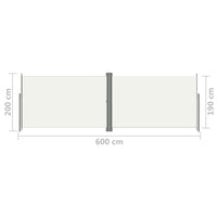 Thumbnail for Seitenmarkise Ausziehbar Creme 200x600 cm