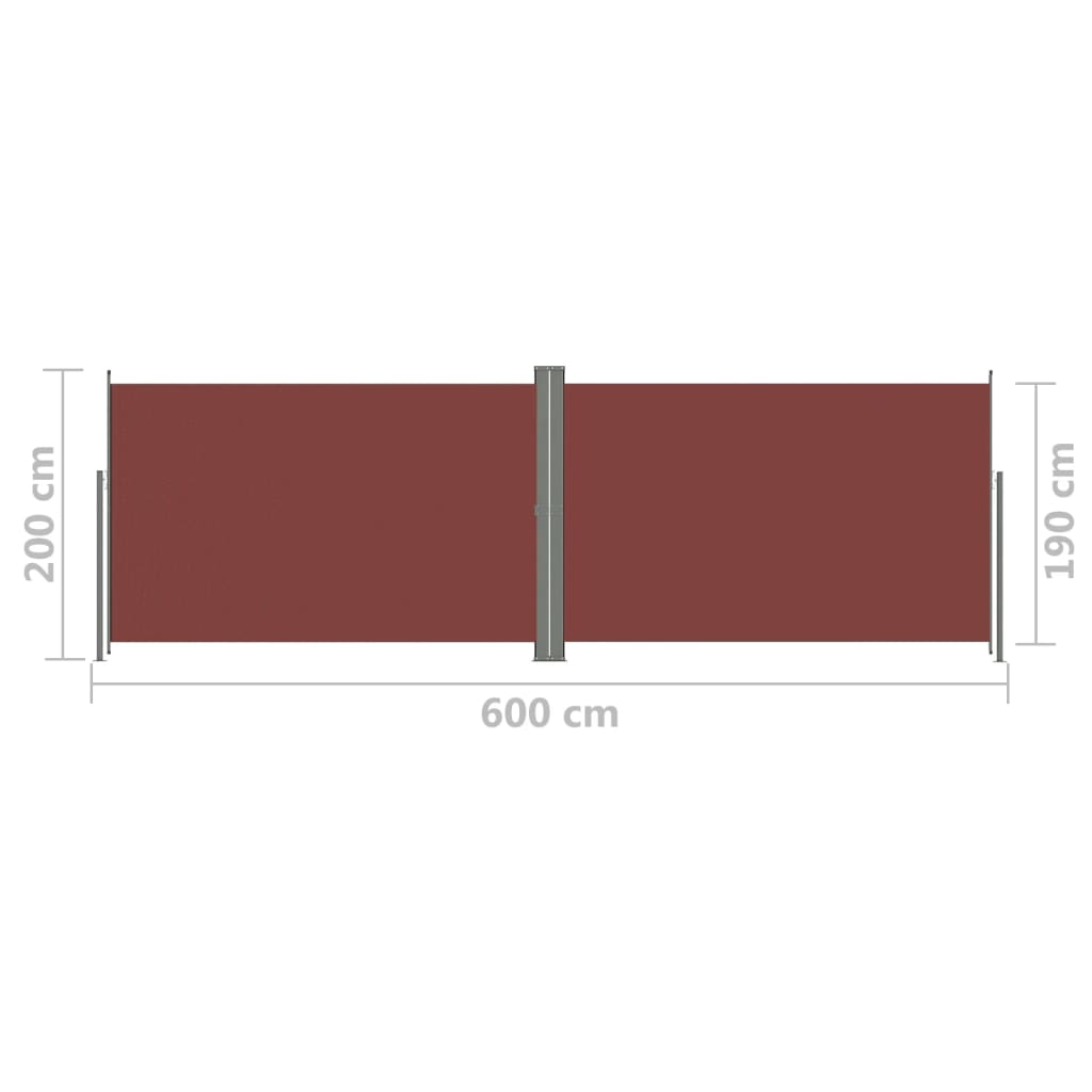 Seitenmarkise Ausziehbar Braun 200x600 cm
