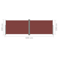 Thumbnail for Seitenmarkise Ausziehbar Braun 200x600 cm