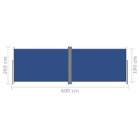 Thumbnail for Seitenmarkise Ausziehbar Blau 200x600 cm