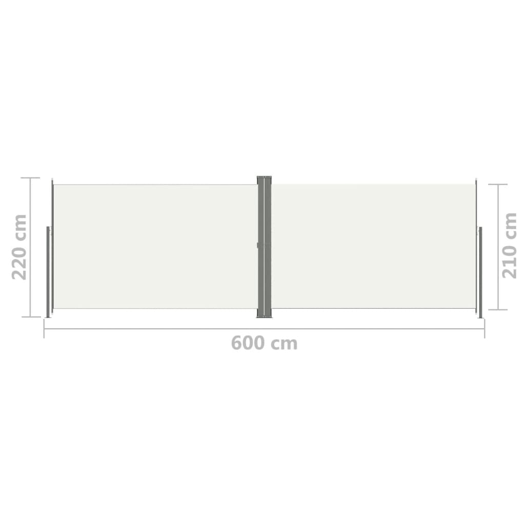 Seitenmarkise Ausziehbar Creme 220x600 cm