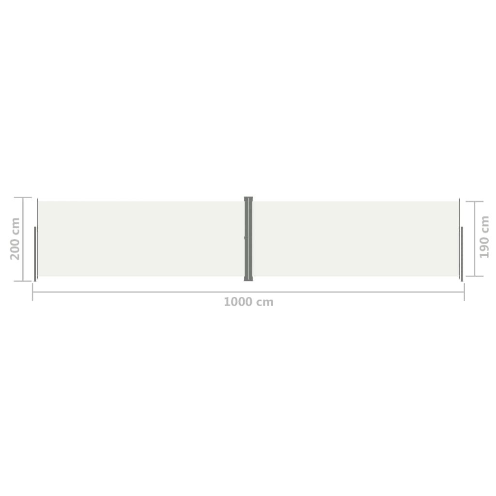 Seitenmarkise Ausziehbar Creme 200x1000 cm