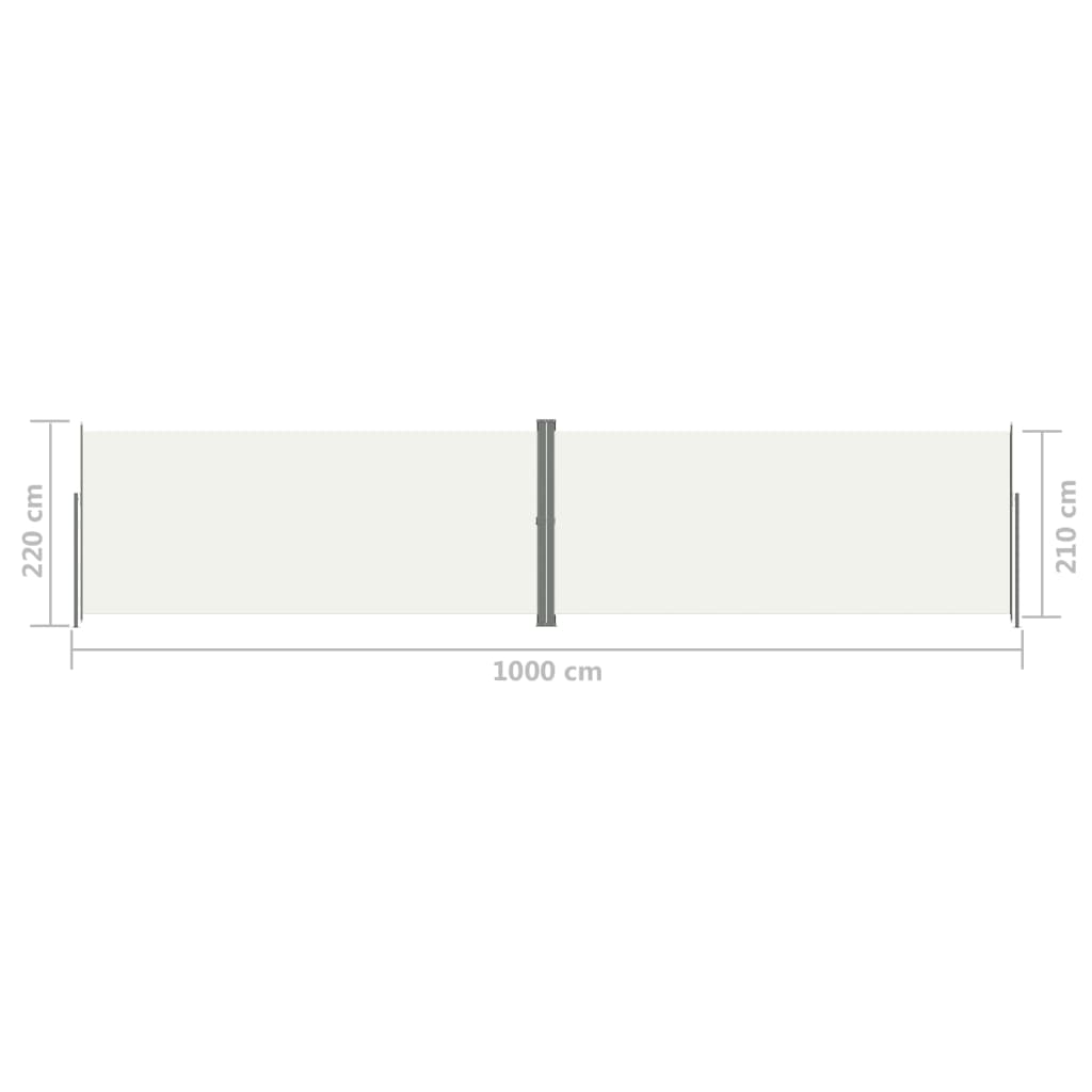 Seitenmarkise Ausziehbar Creme 220x1000 cm