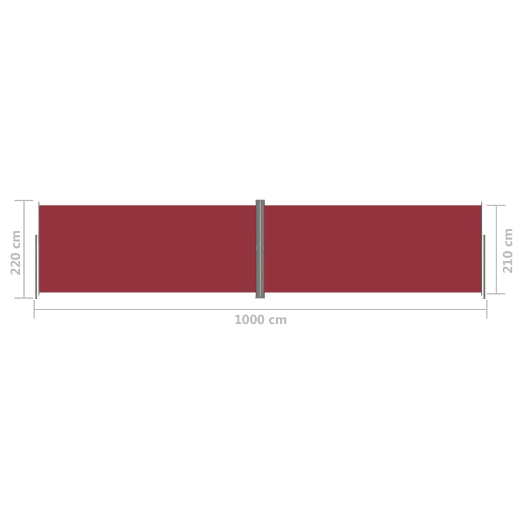 Seitenmarkise Ausziehbar Rot 220x1000 cm