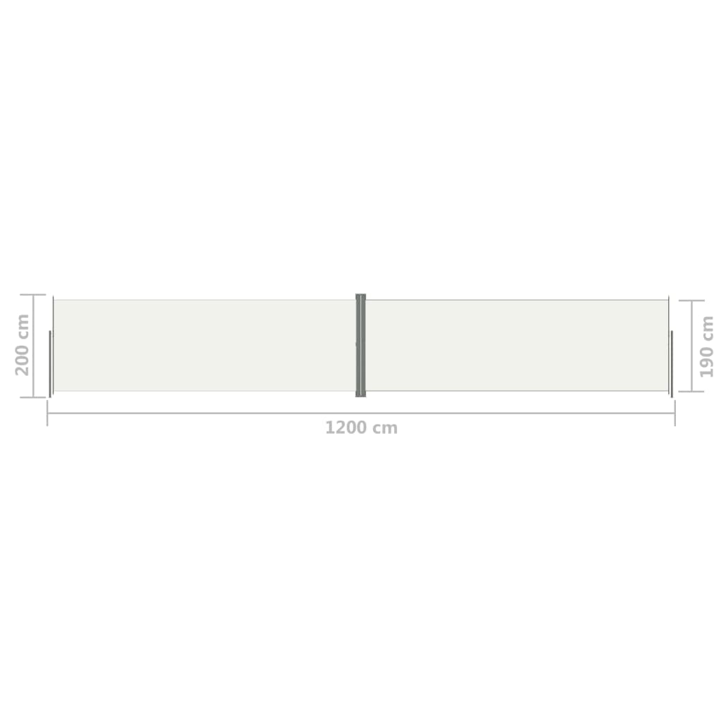 Seitenmarkise Ausziehbar Creme 200x1200 cm