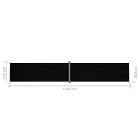 Thumbnail for Seitenmarkise Ausziehbar Schwarz 220x1200 cm