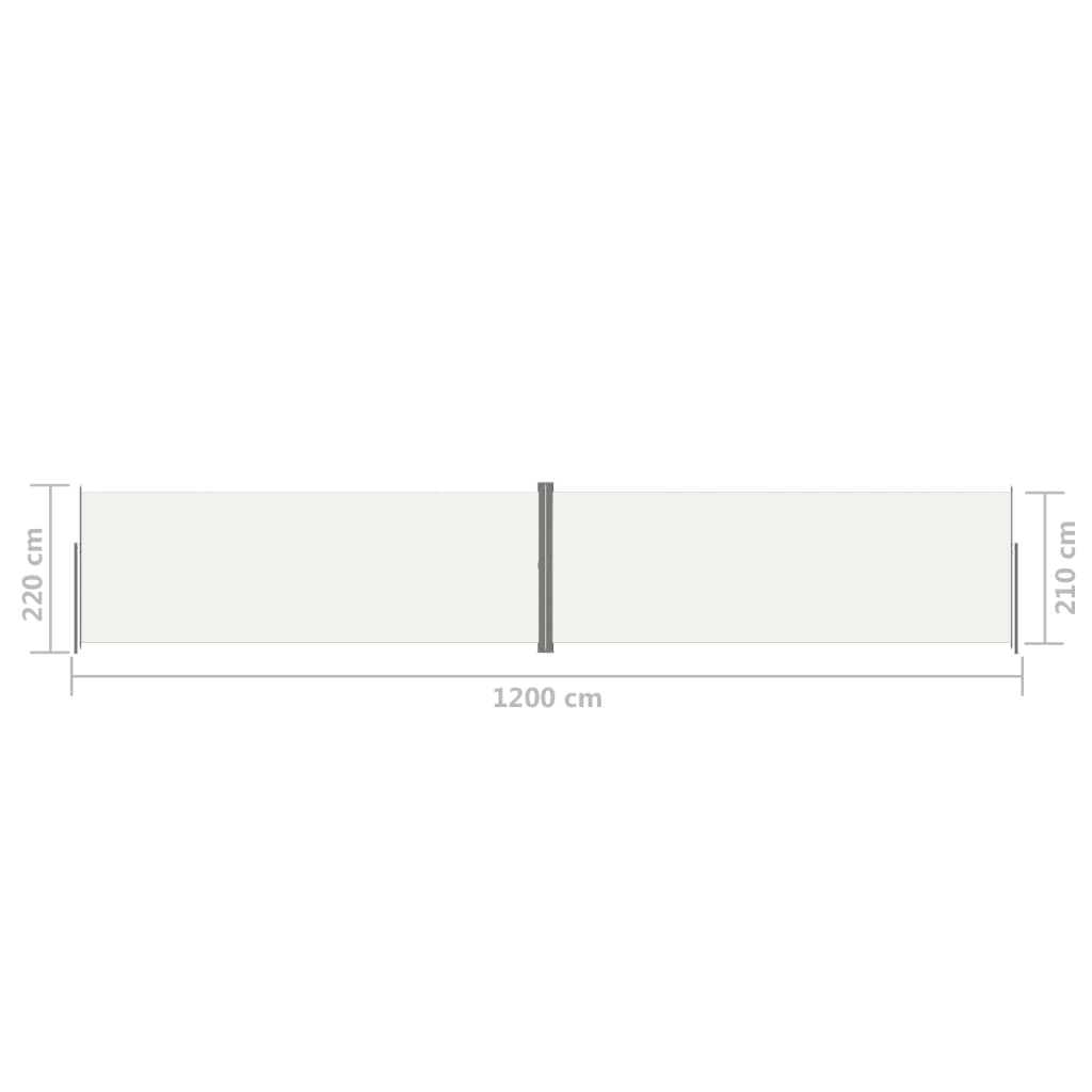 Seitenmarkise Ausziehbar Creme  220x1200 cm