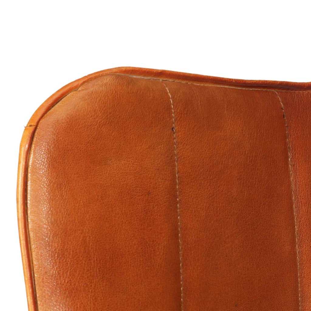 Ohrensessel Hellbraun Echtleder