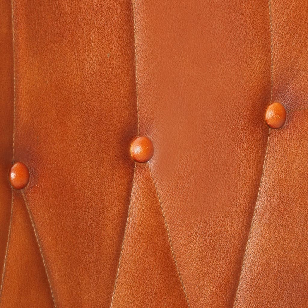 Ohrensessel Hellbraun Echtleder