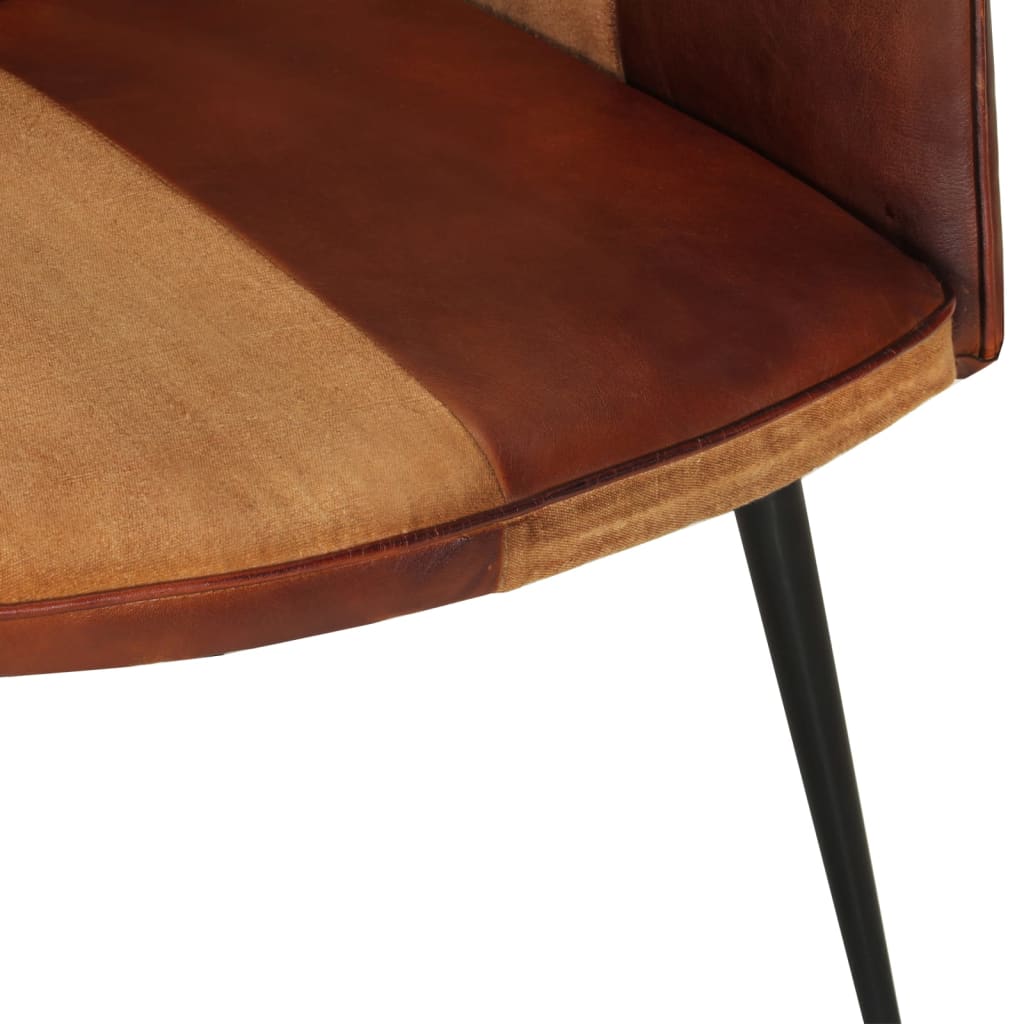 Ohrensessel Braun Echtleder