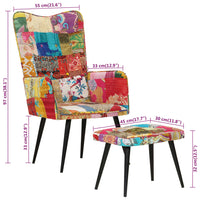 Thumbnail for Sessel mit Hocker Mehrfarbig Patchwork Canvas