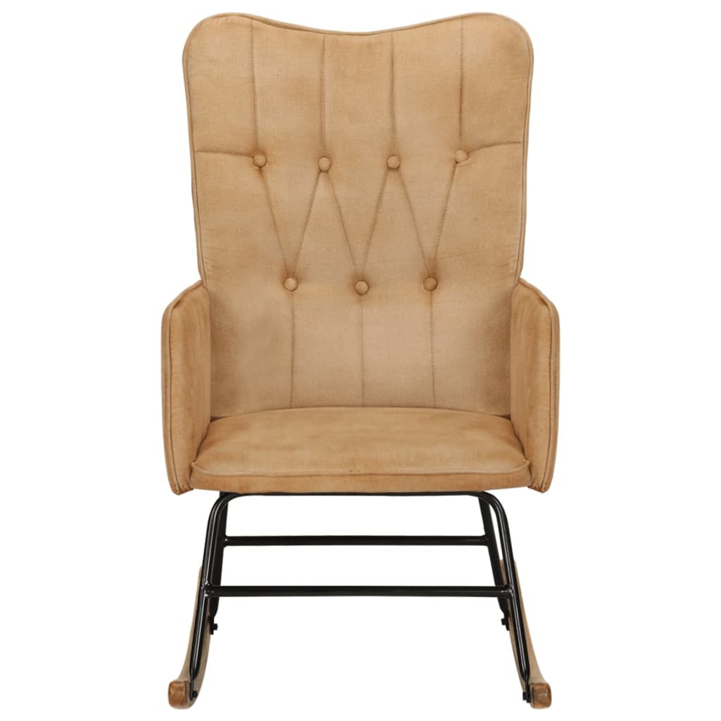 Schaukelstuhl Creme Vintage Canvas