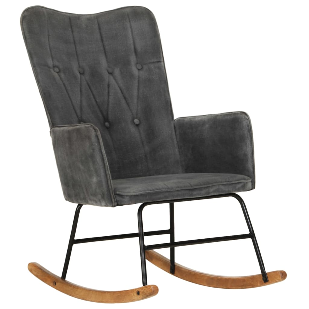 Schaukelstuhl Schwarz Vintage Canvas