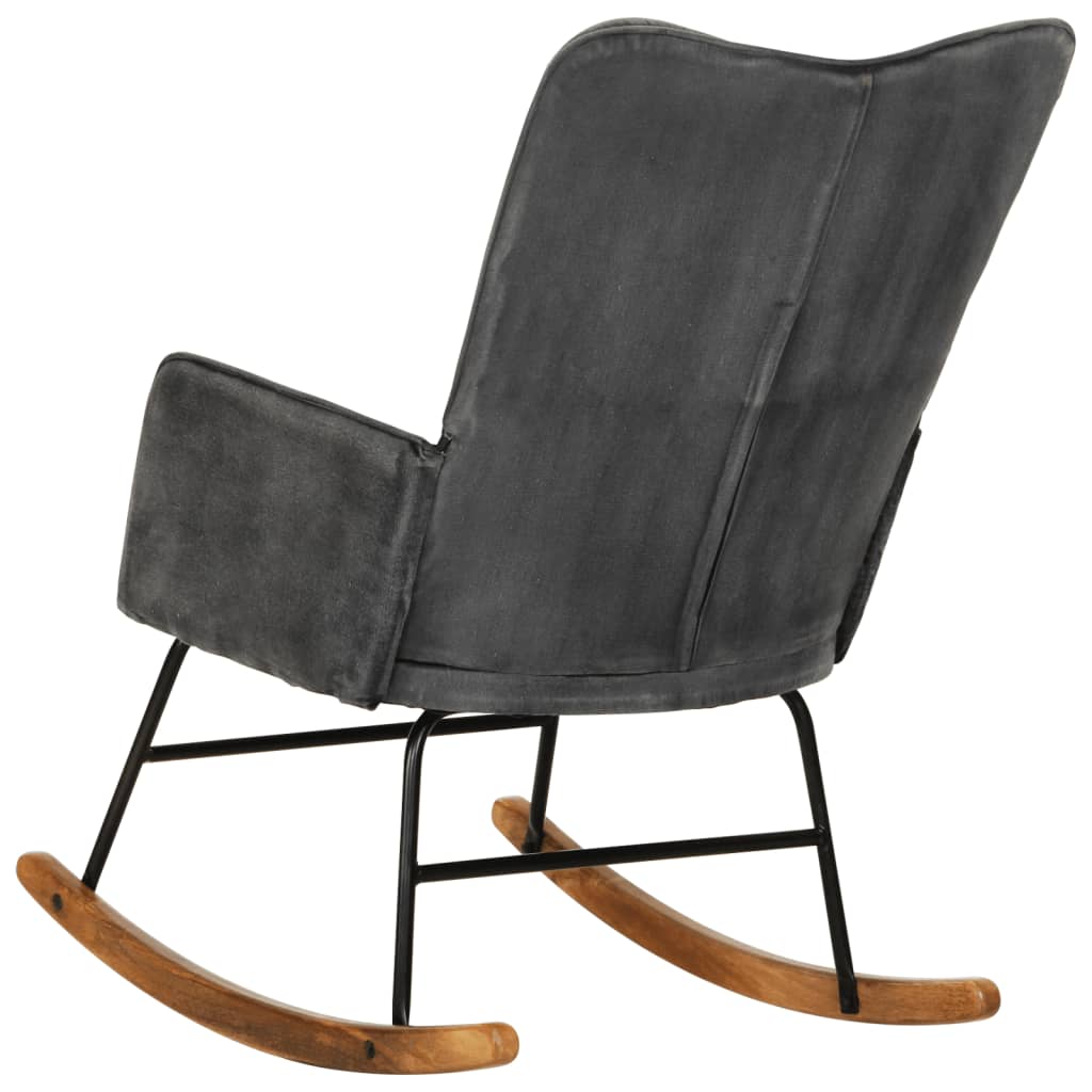 Schaukelstuhl Schwarz Vintage Canvas