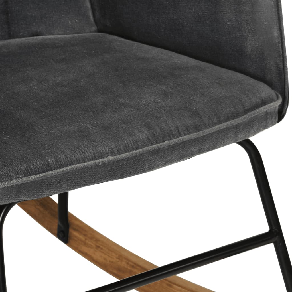 Schaukelstuhl Schwarz Vintage Canvas