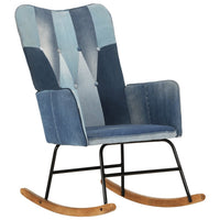 Thumbnail for Schaukelsessel Blau Denim Patchwork Canvas