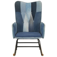 Thumbnail for Schaukelsessel Blau Denim Patchwork Canvas