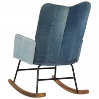 Thumbnail for Schaukelsessel Blau Denim Patchwork Canvas